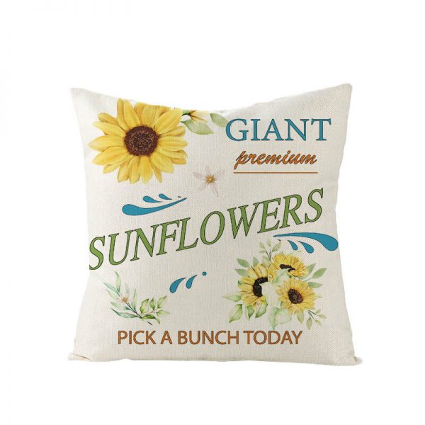 Sunflower Print Pillowcase