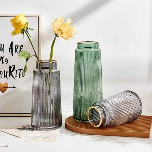 Gilded Edge Glass Vase