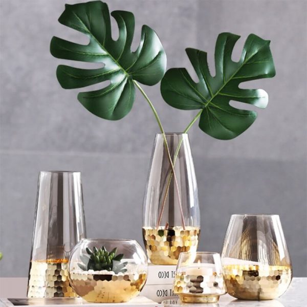 Gold Edge Glass Vase